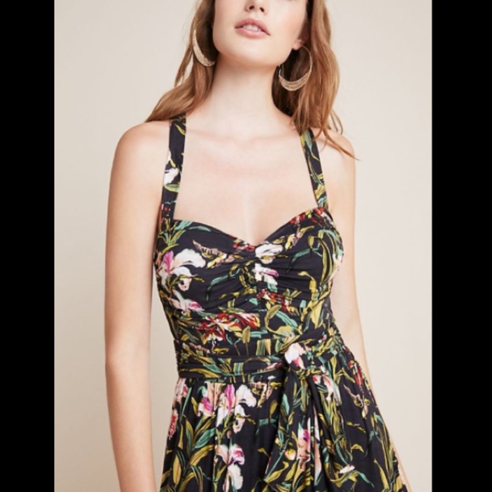 Black Floral Maxi Dress, Anthropologie Maeve, NWT